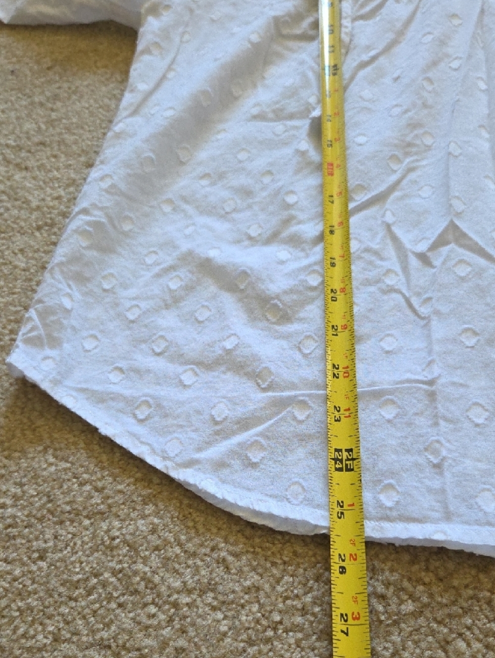 J. Crew White Peasant Blouse 100% Cotton Polka Dot Texture Pattern Sz 8 Flowy - Picture 11 of 13